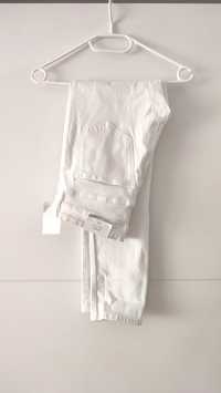 Spodnie skinny ryrki białe wysoki stan nowe z metką jeans w30 M