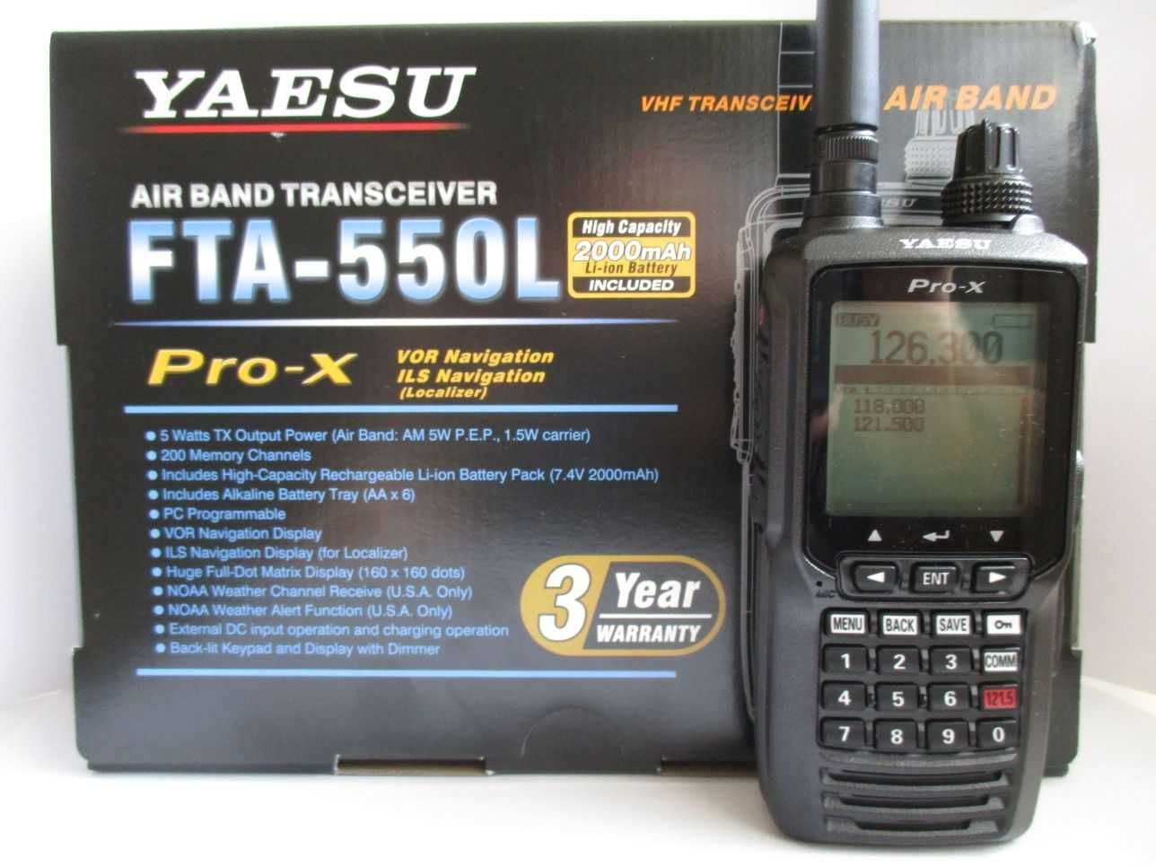 Radiotelefon lotniczy YAESU FTA 550 L PRO-X  Made in Japan