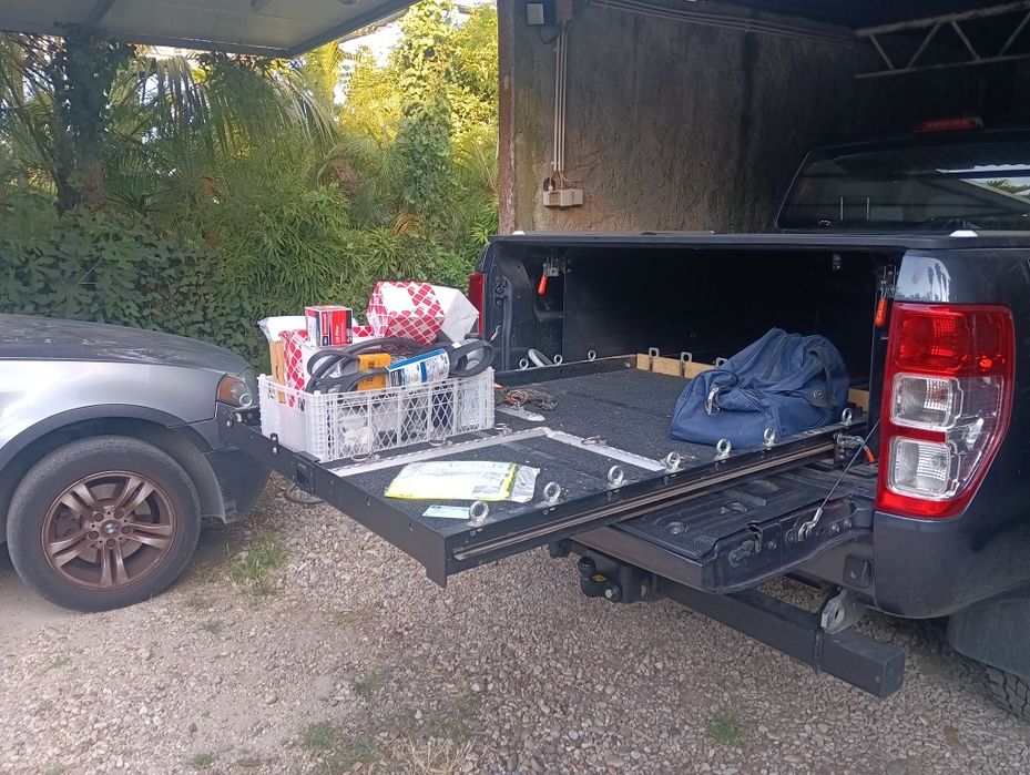 Overland Tampa caixa carga, plataforma deslizante, depósitos agua Ford