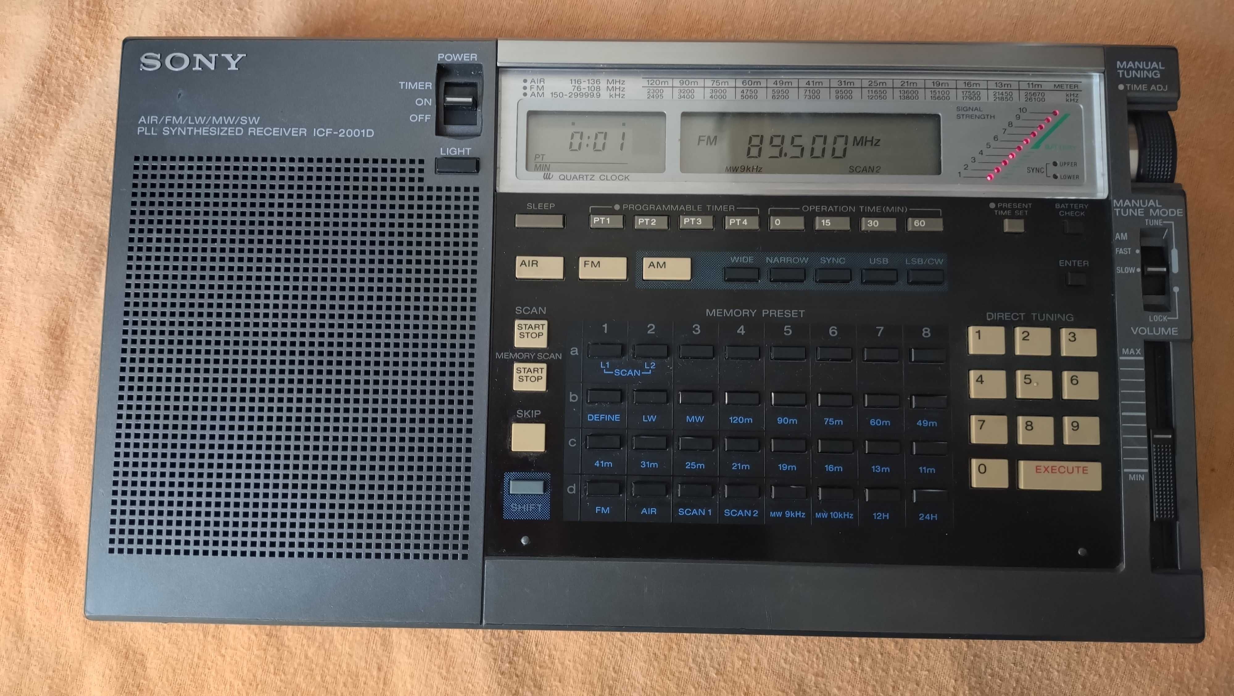 Super Radio Sony ICF-2001D/2010 Air/FM/MW/LW/SW e SSB