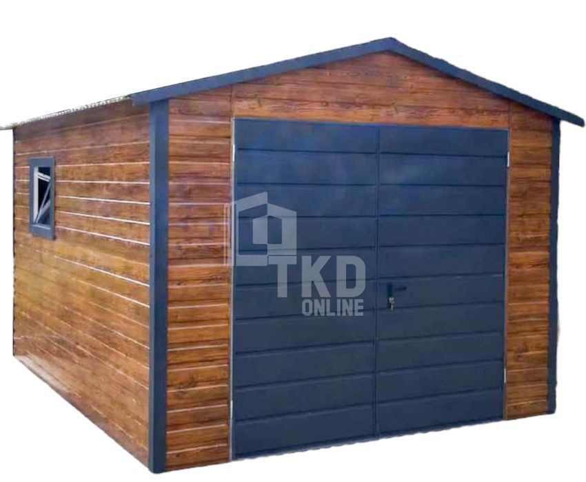 Schowek - Domek Ogrodowy 3M X 5M Okno Jasny Orzech Antracyt Tkd131