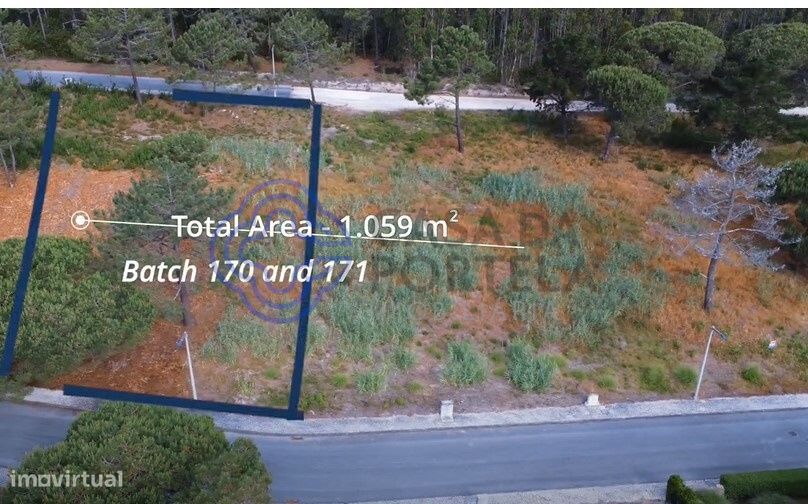 Lote de terreno com 2 lotes que somam 1059,62 m2 na freguesia de Vau –
