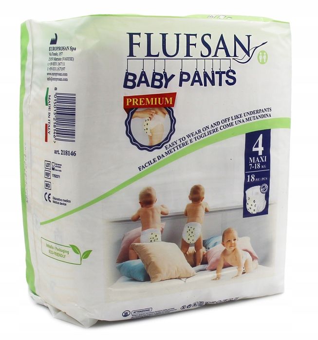 Pieluchy FLUFSAN baby plants pieluchomajtki 3 opakowania pampers