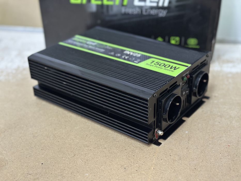 Перетворювач інвертор Green Cell  12В 230В 1500Вт/3000Вт
