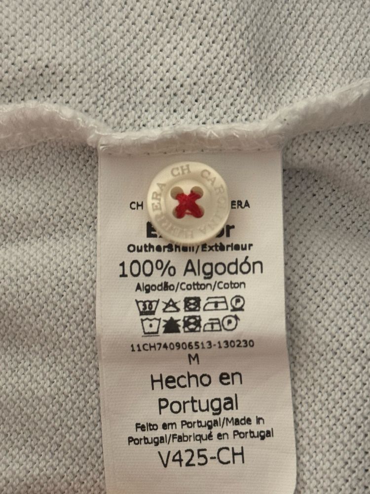 Koszulka Polo Carolina Herrera M Slim Fit damska biała designer logo