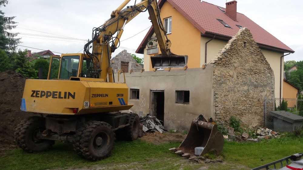 Rozbiórki, wyburzenia, roboty ziemne, koparki, wywrotki