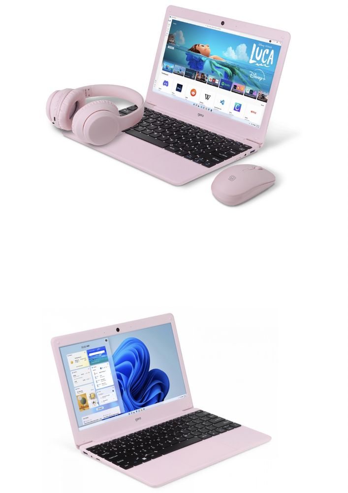 Новий ноутбук. GeoBook 11. Комплектація з мишкою та навушниками.