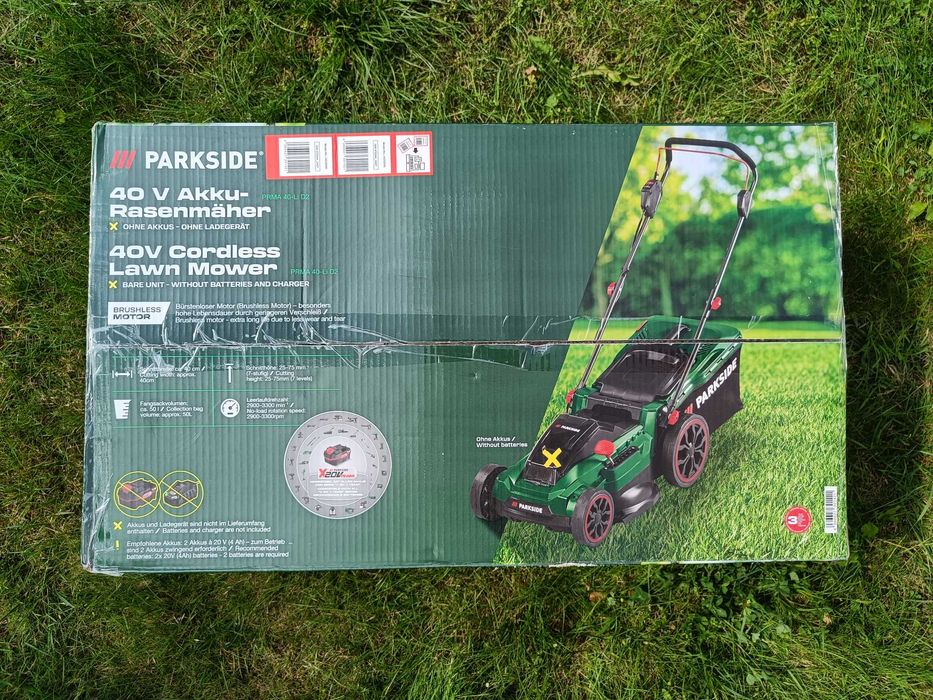 NOWA Kosiarka Akumulatorowa Parkside 40V silnik bezszczotk mulczowanie