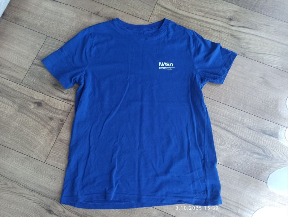 Koszula T-Shirt niebieski NASA H&M rozmiar 158