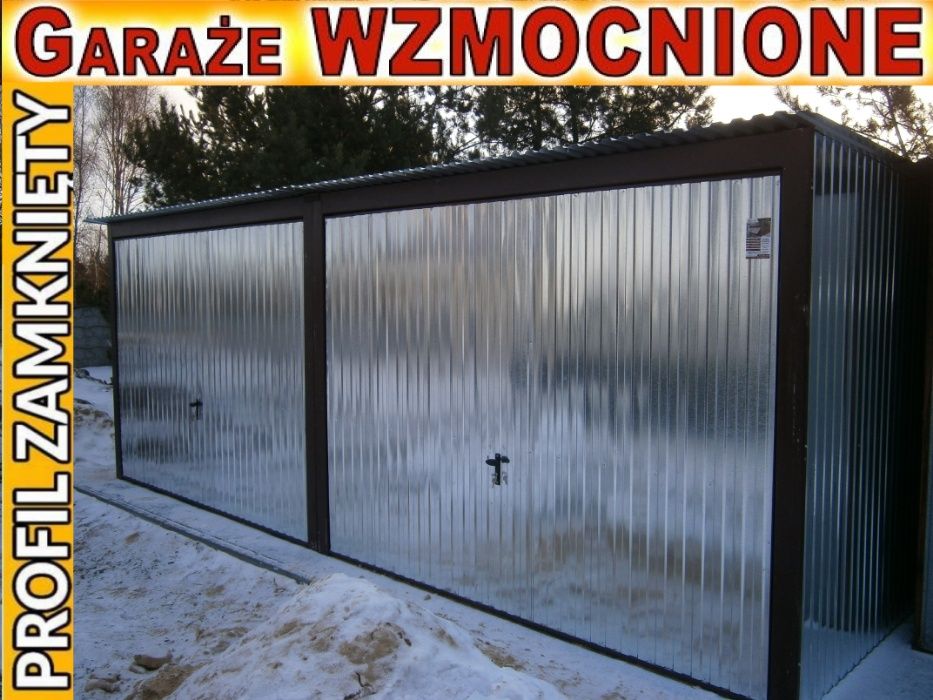 Wszystkie wymiary garaże blaszane 5x6,6x6,6x5 WZMACNIANE producent