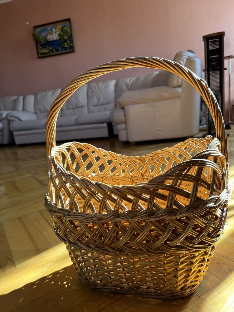 Кошик плетяний великий  пасхальний з лози