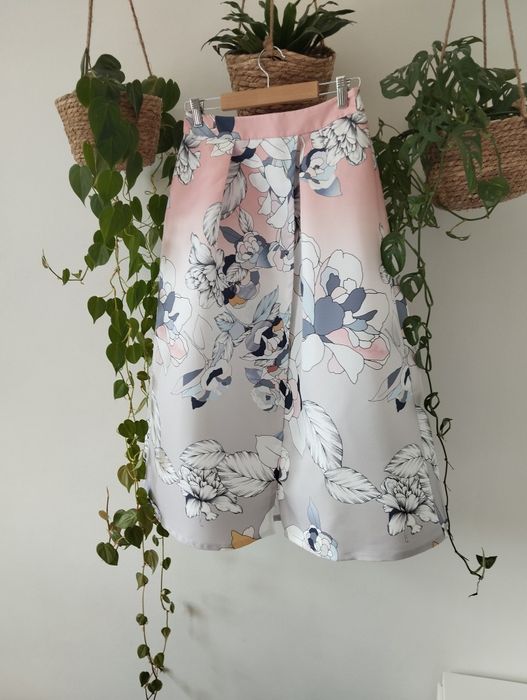 Spódnica koktajlowa, na święta, midi, letnia, kloszowana, pastelowa, w