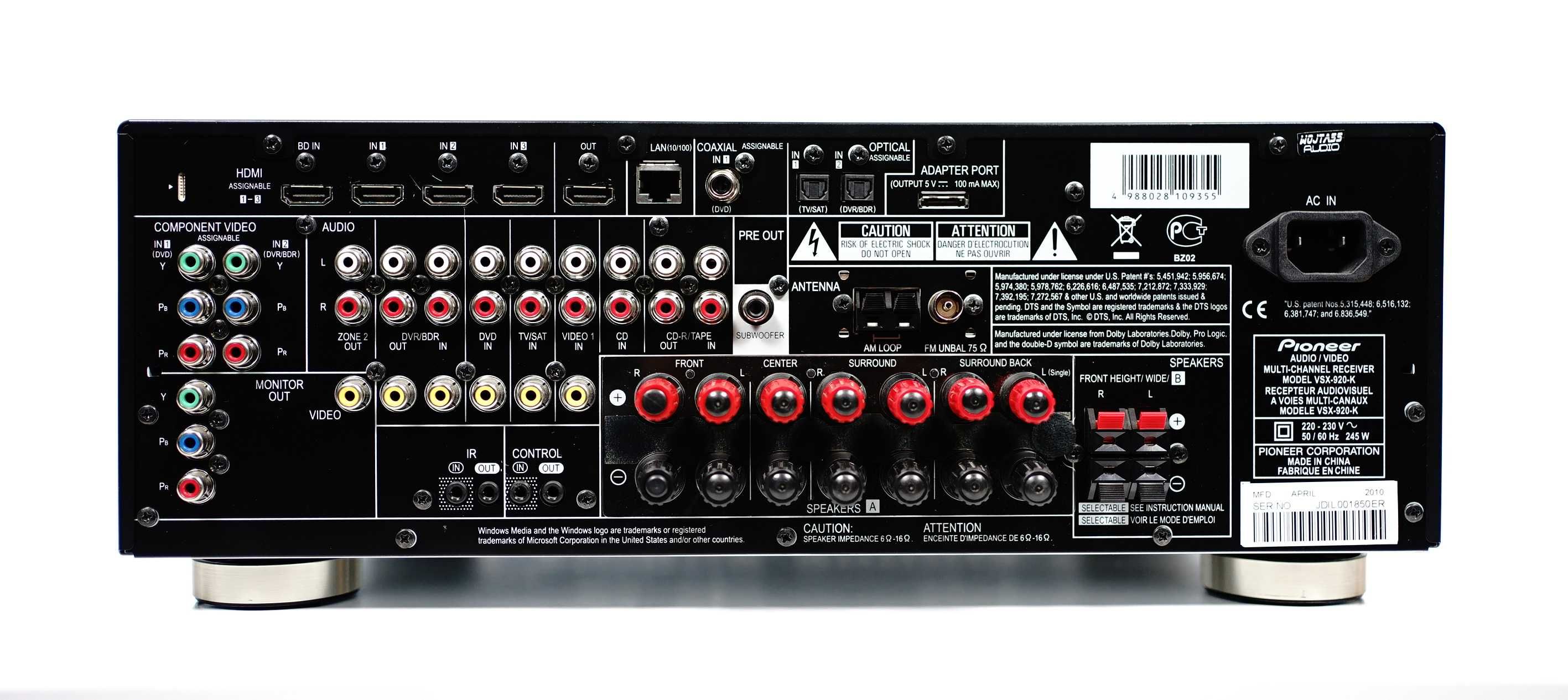 Amplituner 7.1 Pioneer VSX-920 kina domowego HDMI ARC USB MP3 Mcacc