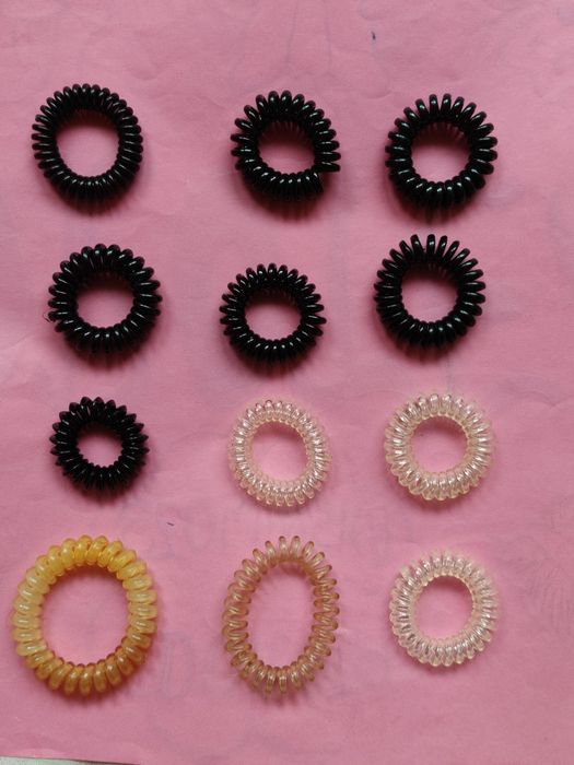 Gumki do włosów spirale NOWE 12 sztuk