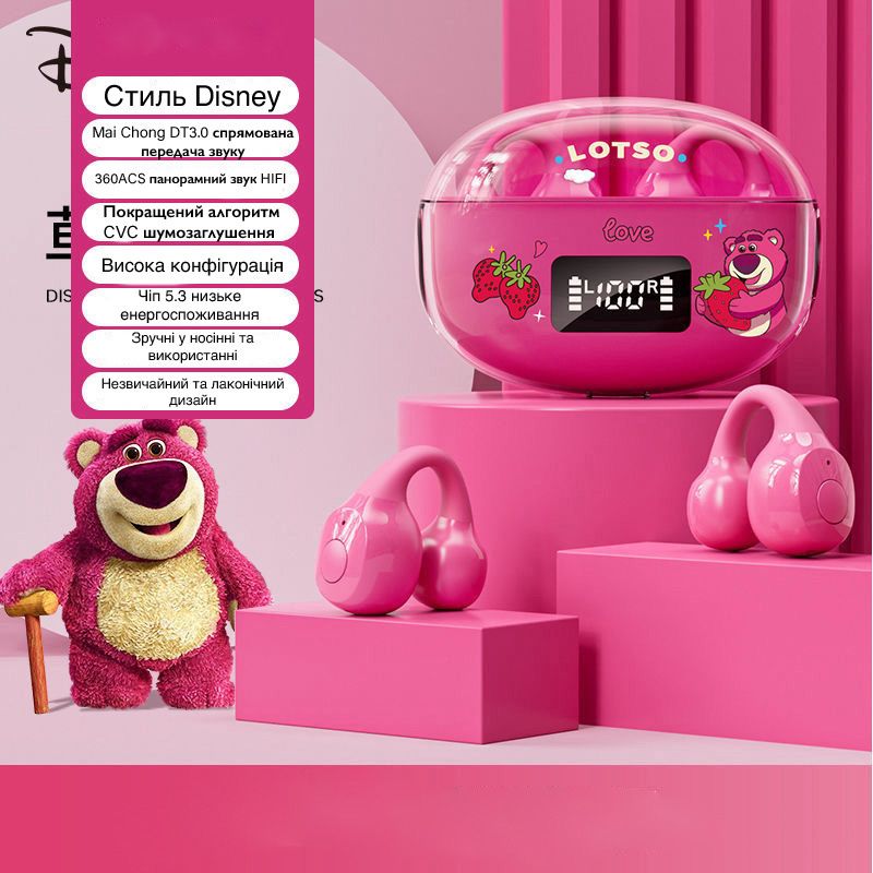 Bluetooth гарнітура Дитячі Disney LOTSO Рожеві