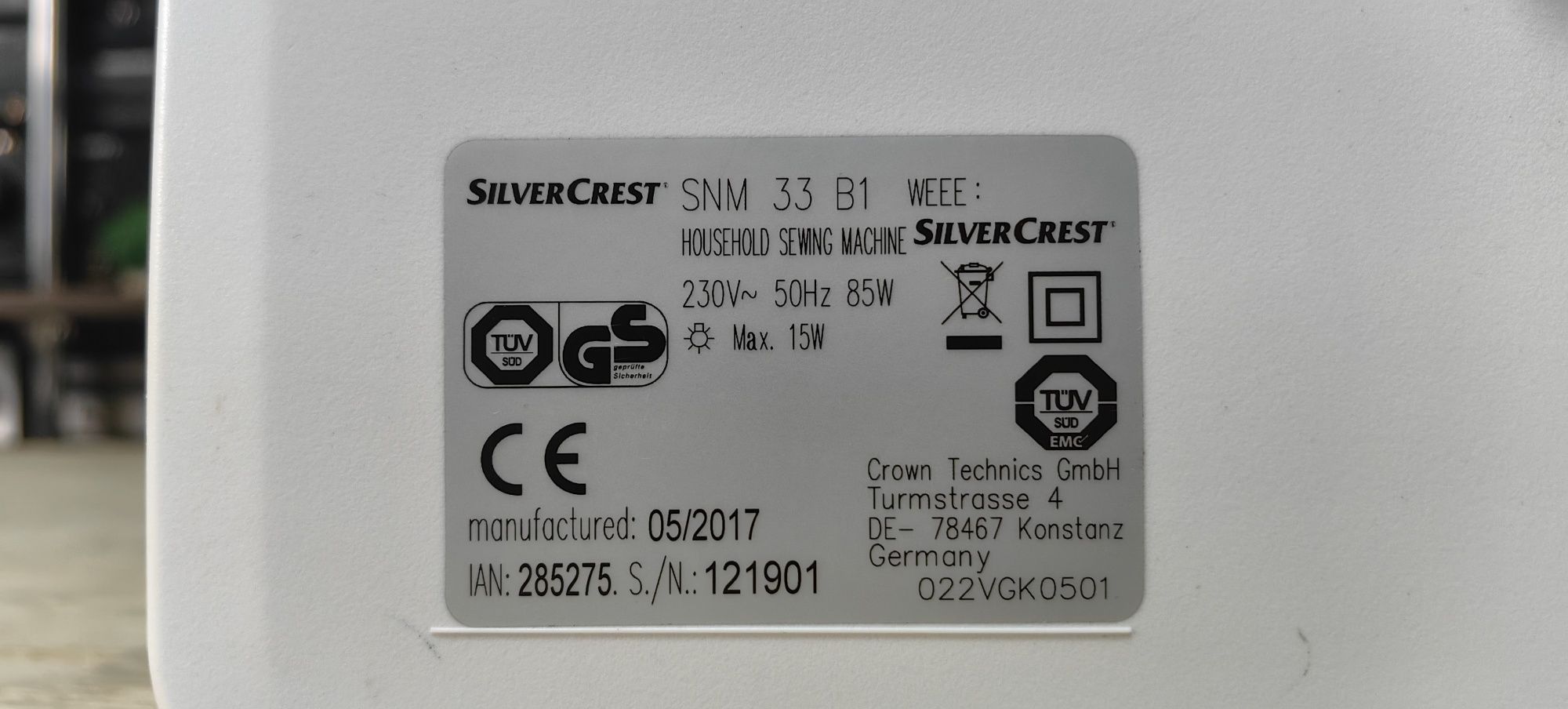 Швейна машинка SilverCrest SNM 33