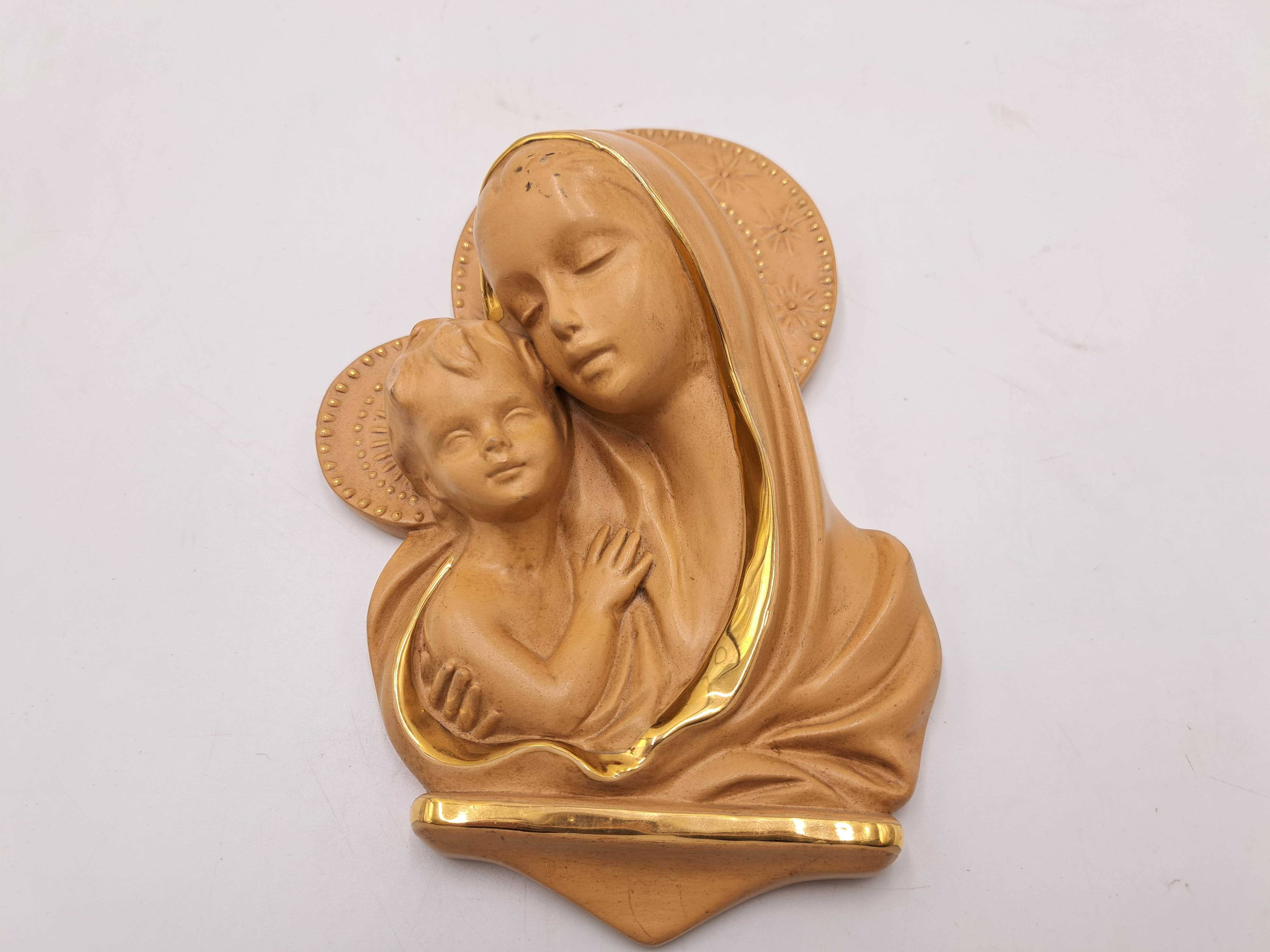 Płaskorzeźba ceramiczna Matka Boska Maryja z Dzieciątkiem Italy