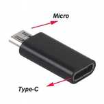 PRZEJŚCIÓWKA Adapter OTG Gniazdko USB-C Na Wtyczka Micro USB. Czarny