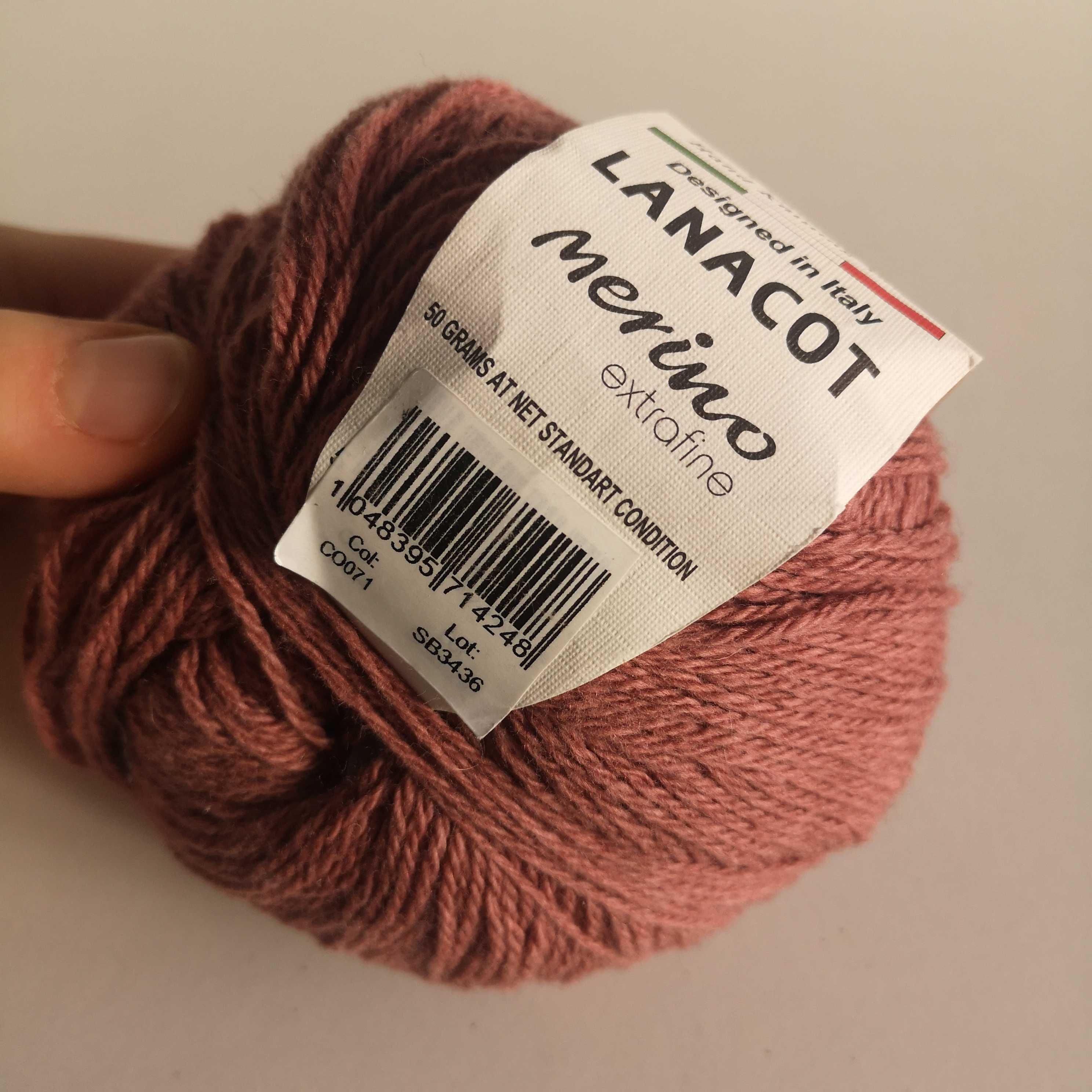 Włóczka ETROFIL LANACOT CO071 org. 55% merino+bawełna FIOLET BEŻ (169)