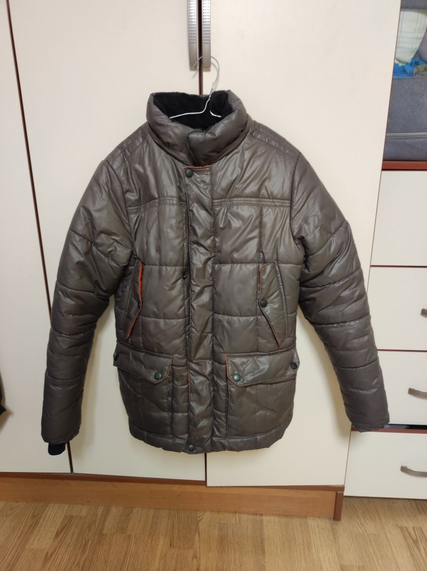 Куртка Пуховик MONCLER з знімним капюшоном Коричнева Розмір S