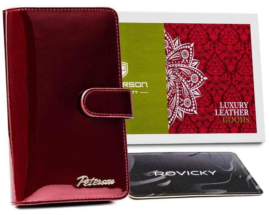 lakierowany portfel damski na karty rfid - peterson