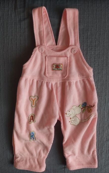 Spodnie ogrodniczki na dziewczynkę r.80