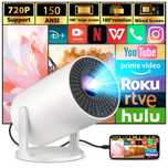 Mini Projetor de Home Theater 3,81 metros com 720P/1080P Smart TV e st