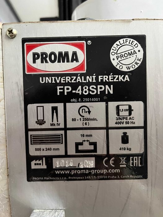 WIERTARKO-FREZARKA FP-48SPN PROMA cyfrowa + podstawa + posuw podłużny