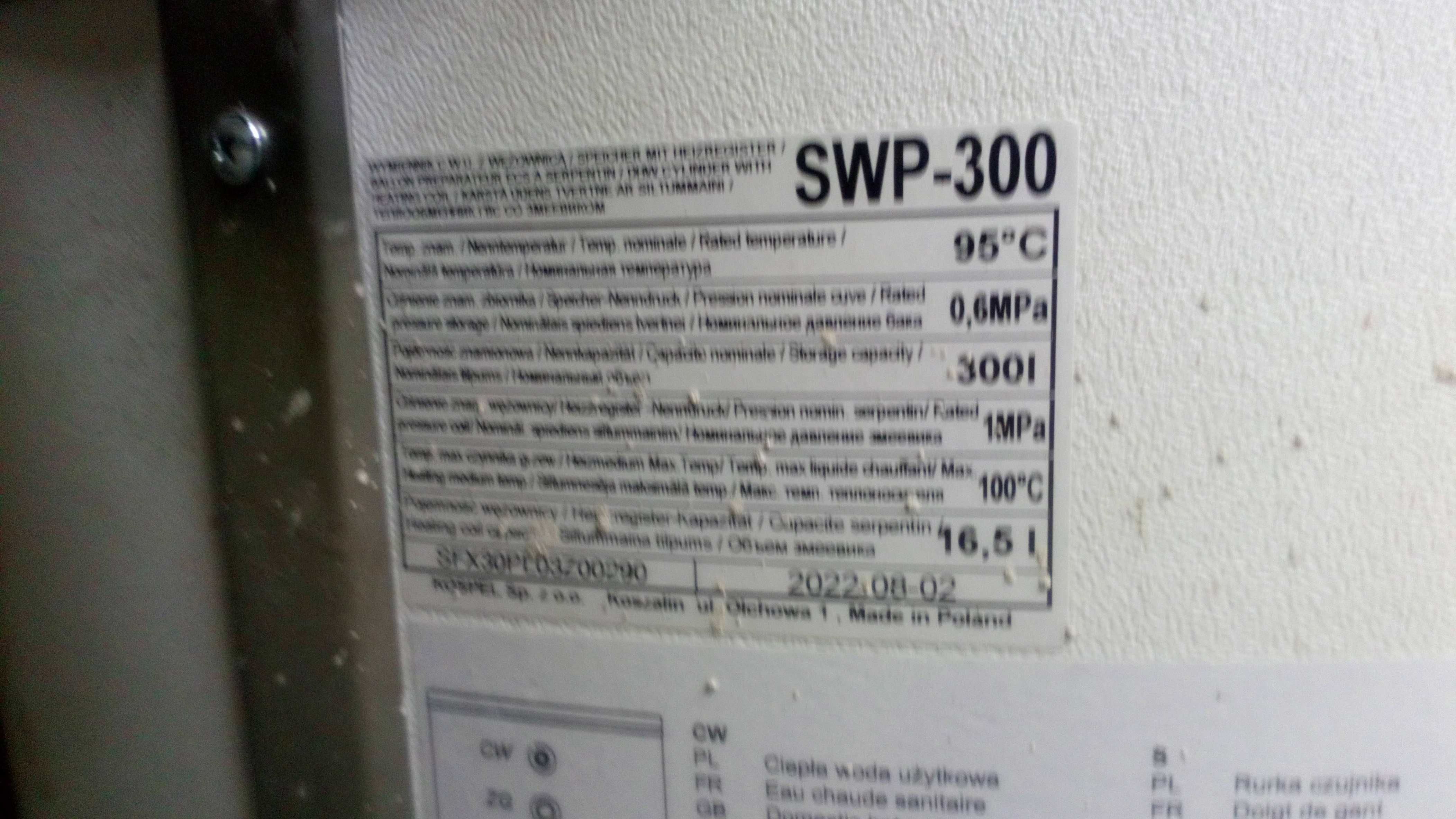 Sprzedam nowy z gwarancją bufor ciepła Kospel SWP-300 do pomp ciepła.