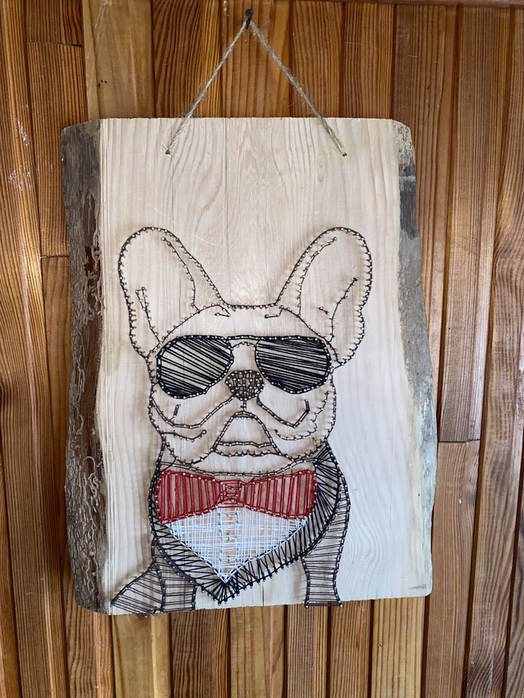 Obraz buldog francuski string art