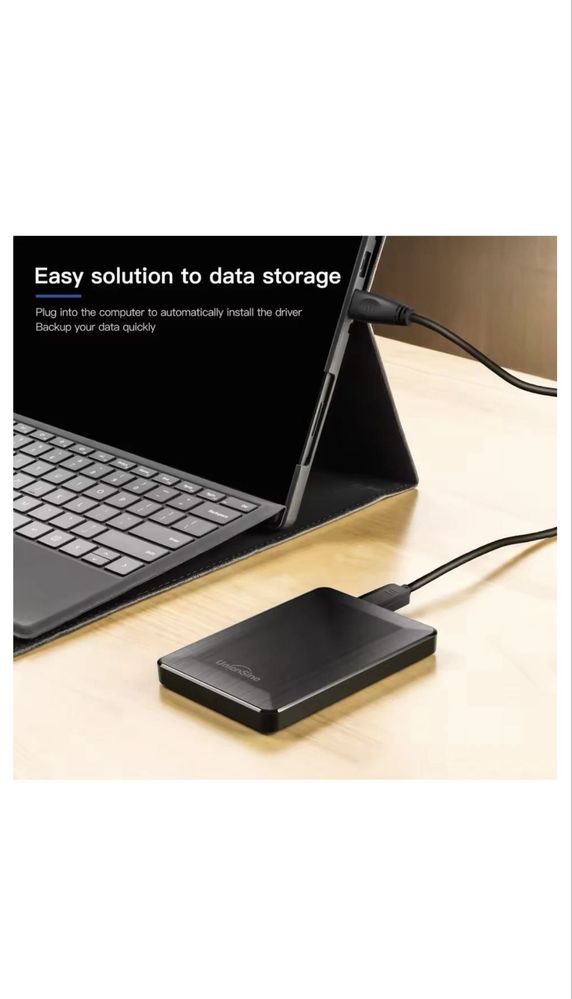 Зовнішній жорсткий диск UnionSine 512gb сірий, USB 3.0