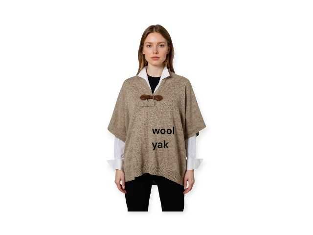 Kamizelka Massimo Dutti beżowa oversize M L XL wełniana poncho