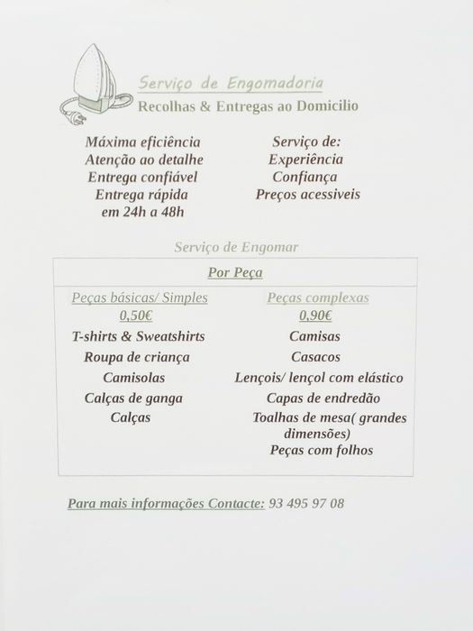 Engomadoria responsável e de confiança