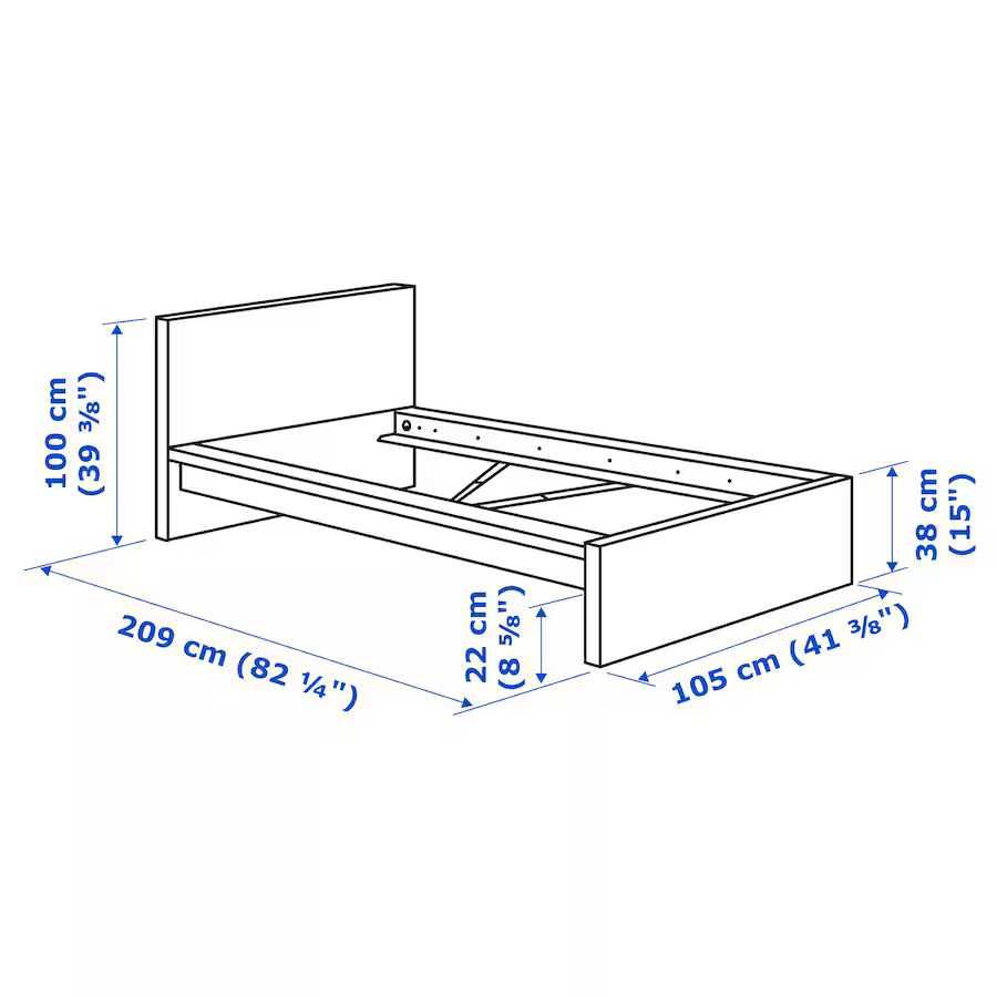 Cama individual Estrutura Malm 90x200