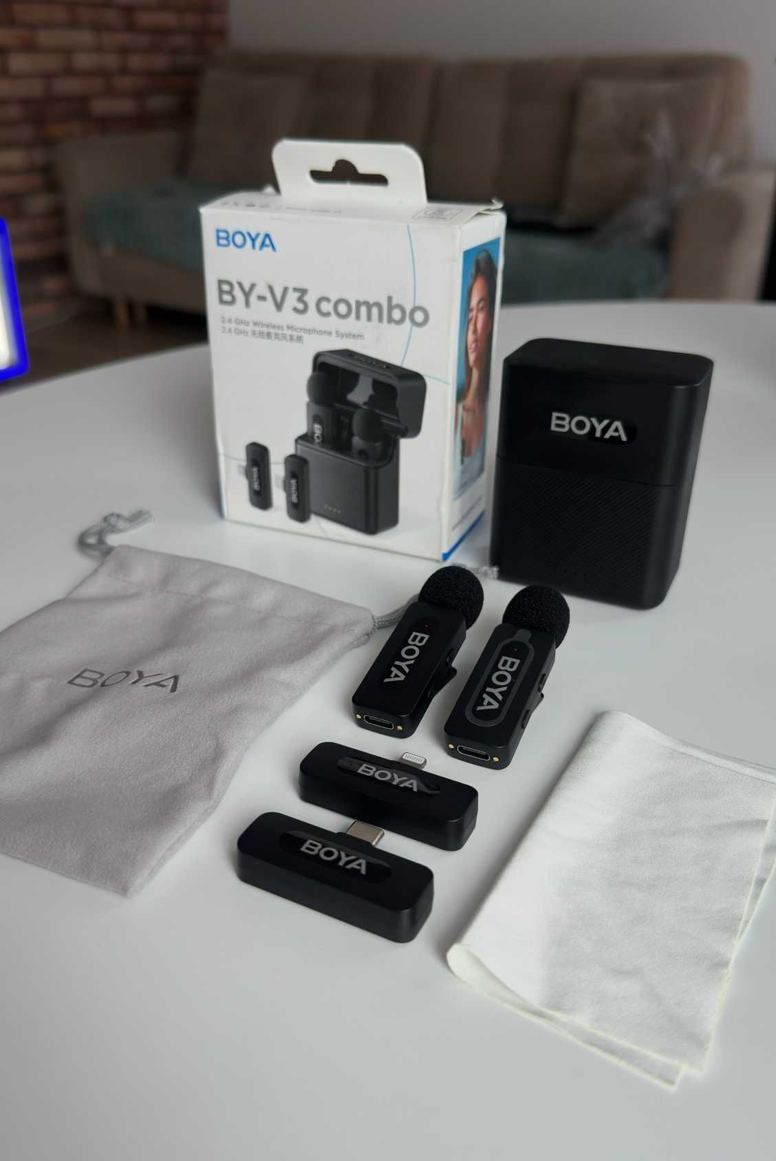Bezprzewodowy mikrofon Boya BY-V3 Combo - (lightning, usb C,