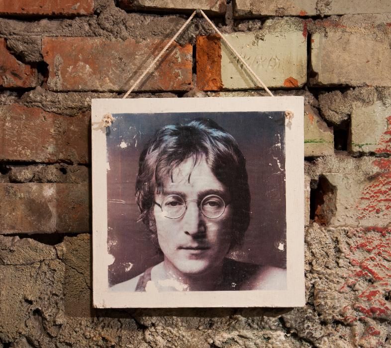 John Lennon The Beatles ozdoba drewniana naścienna decoupage