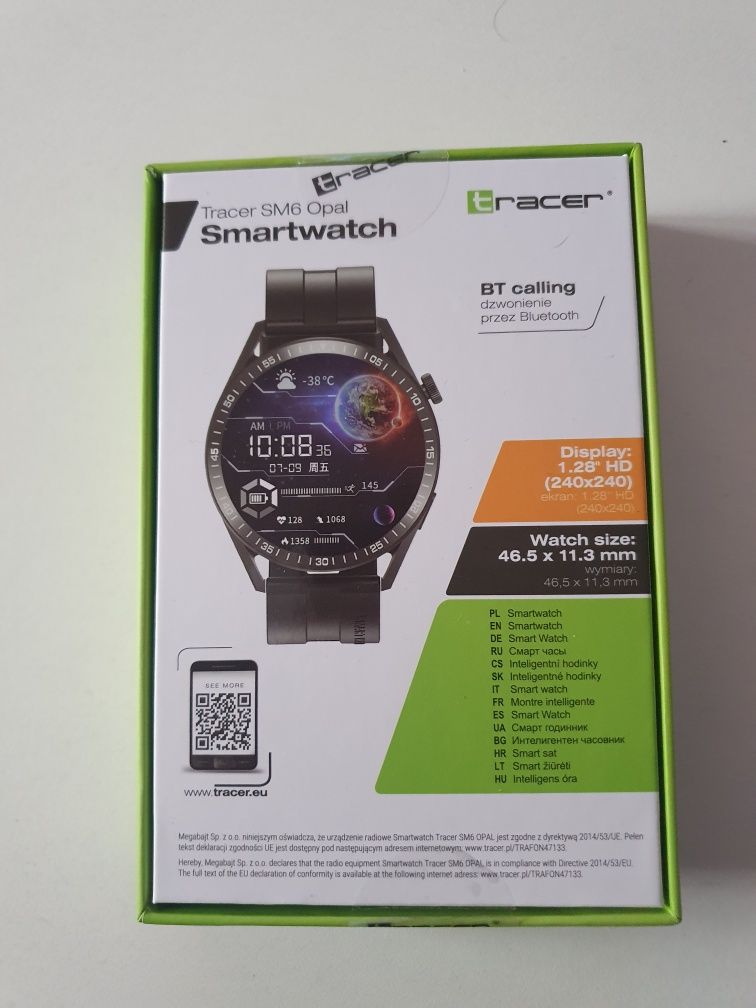 Smartwatch Tracer SM6 OPAL, Nowy Na Gwarancji