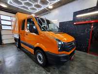Volkswagen Crafter Lift 2016r Doka Brygadówka Dubel Kabina 7 Osób Plandeka Hak Webasto Klimatyzacja  Klimatyzacja Halogeny 2 Klucze Sprowadzony Drogowy