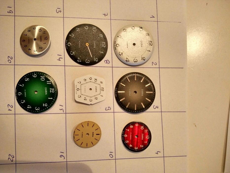 Zaria tarcze do zegarków różne wielkości