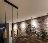 Lampa stołowa oraz nad barek zlota trzy sztuki