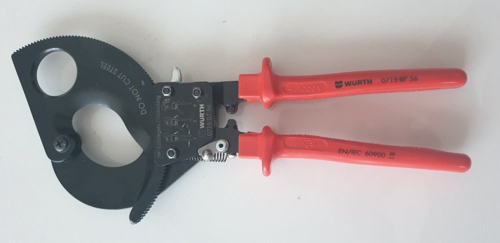 Wurth nozyce zapadkowe izolowane do kabli 52mm -380mm AL CU