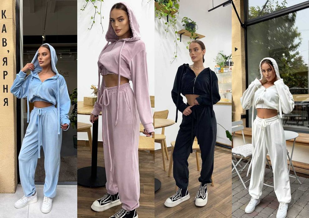 Жіночий спортивний велюровий плюшевий костюм зіпка і штани джогери