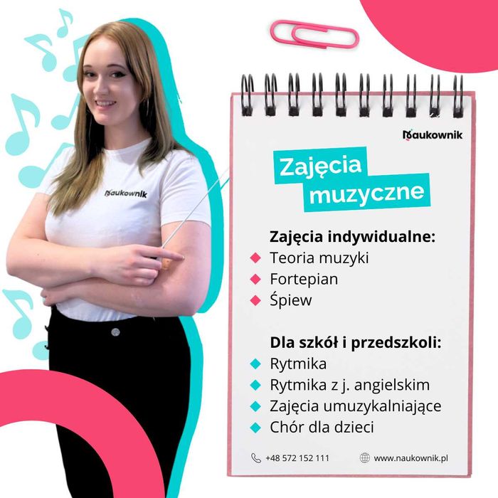 Pianino, śpiew, korepetycje, kształcenie słuchu, harmonia, historia