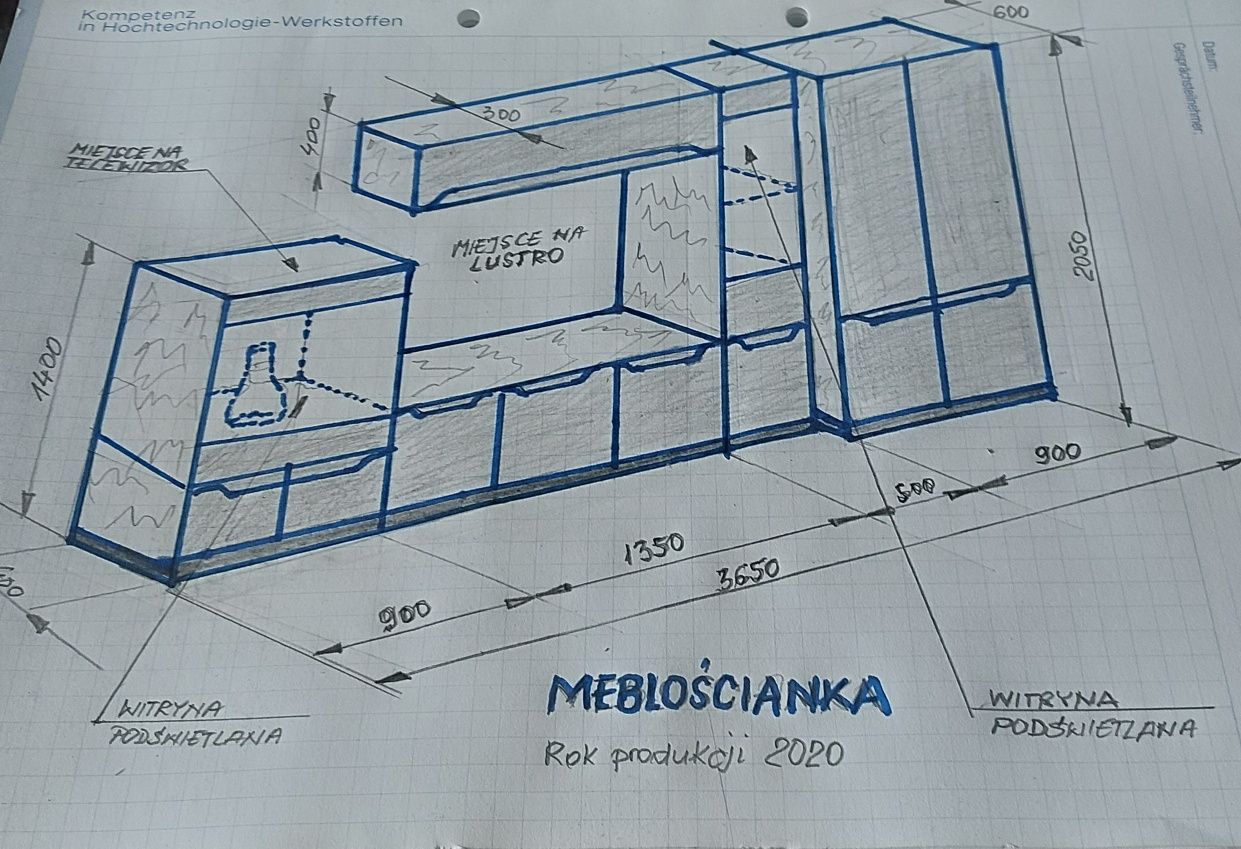 Meblościanka w kolorze białym
