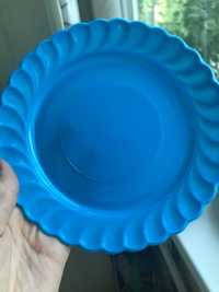 Пластиковая посуда (тарелки голубые)