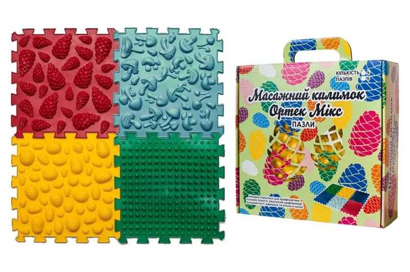 Масажні килимки Ортек Мікс Пазли , розмір 1ел. 26*26см в асортим