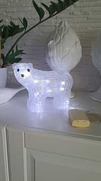 Akrylowy niedźwiedź dekoracja LED vintage retro