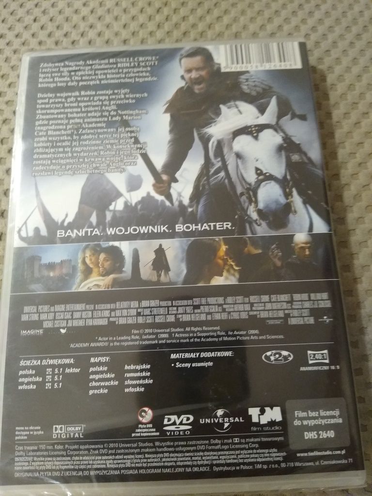 Robin Hood film Ridleya Scotta. DVD