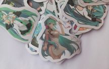 Nowe naklejki z Hatsune Miku, 100 sztuk samoprzylepnych ozdób