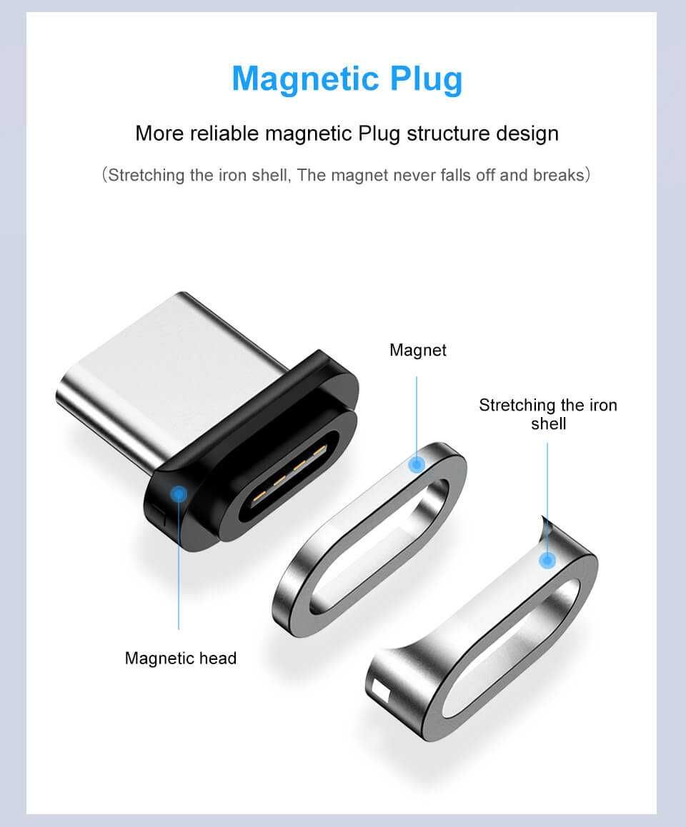 Мощный магнитный кабель 3 Ампер  Micro USB  2м/1м чорный